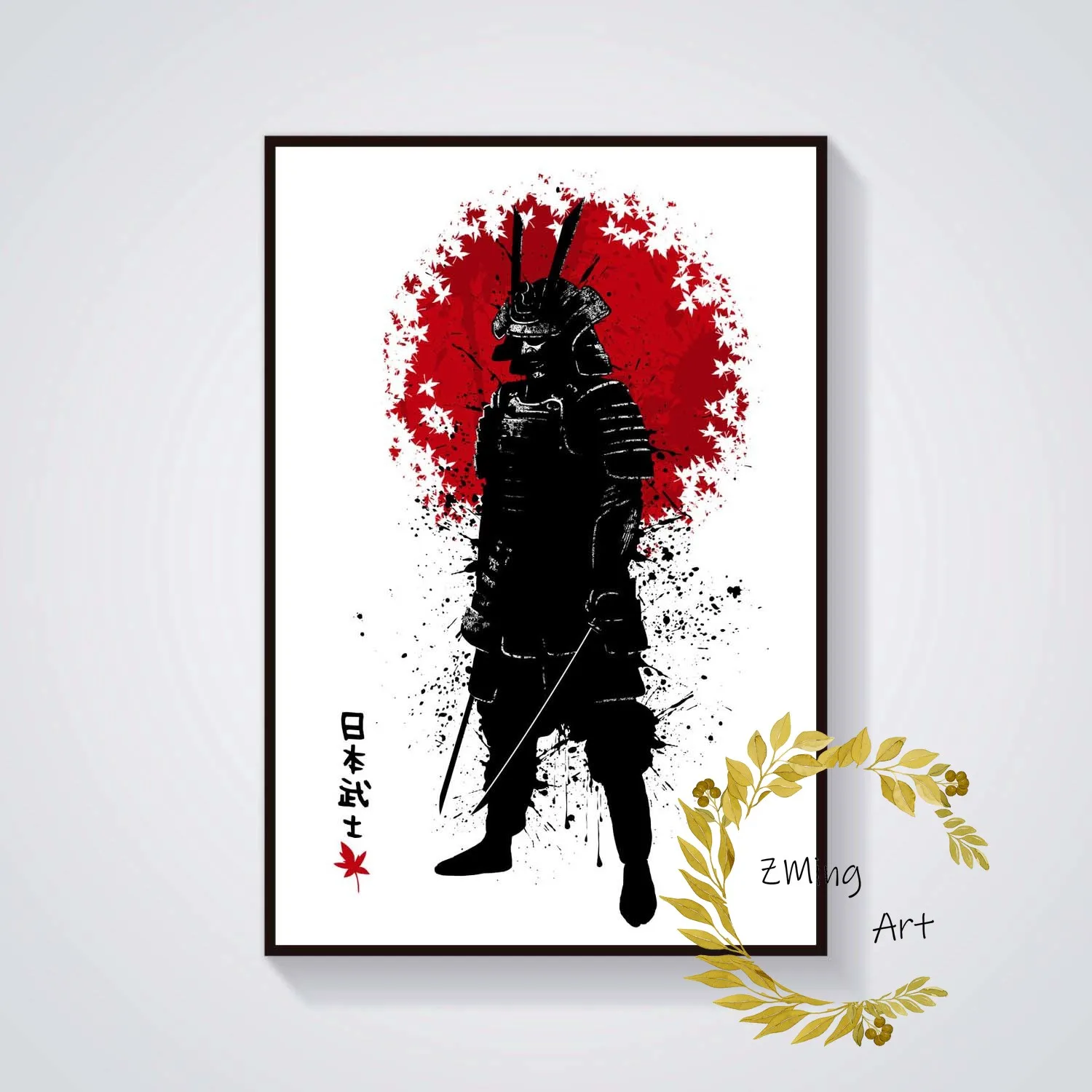 Japan Japanese Style Art Samurai Torii Legendary Buda Fujiyama Bamboo Poster | Дом и сад