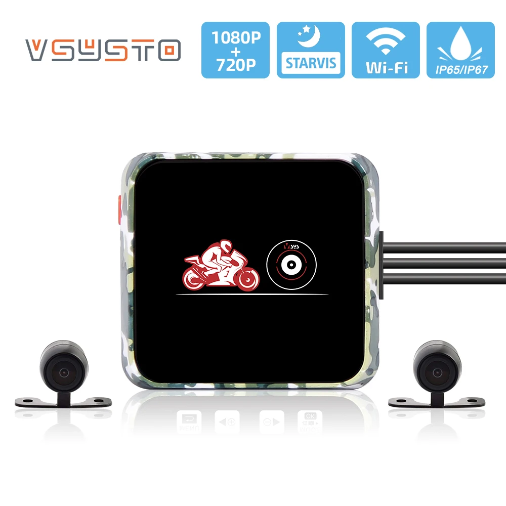 VSYSTO wifi Автомобильный видеорегистратор с двойным объективом спереди 1080 p FULL hd