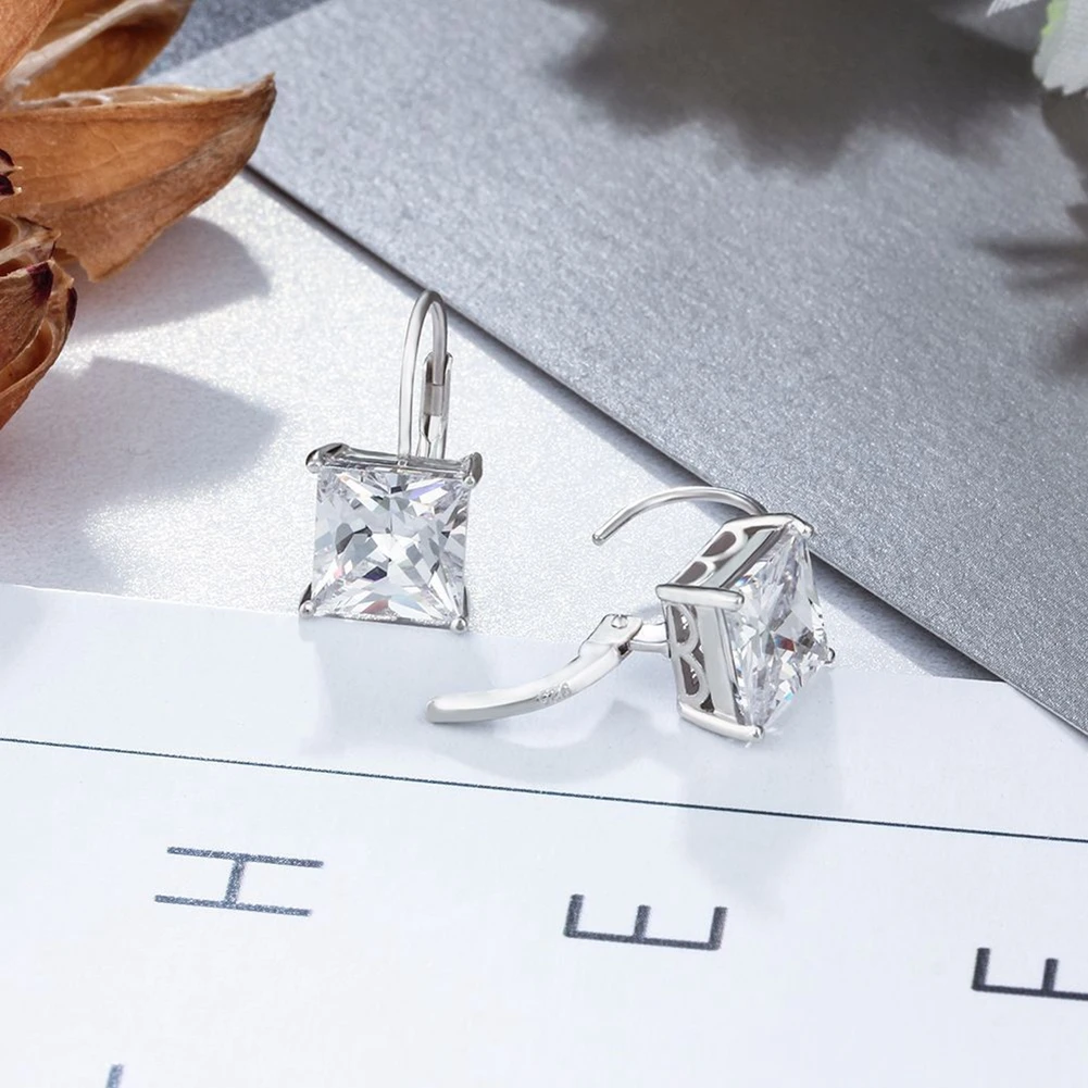 Trendy Fine Jewelry Drop Earring AAA Cubic Zirconia Genuine 925 Sterling Silver Earrings For Women Party Gifts | Украшения и