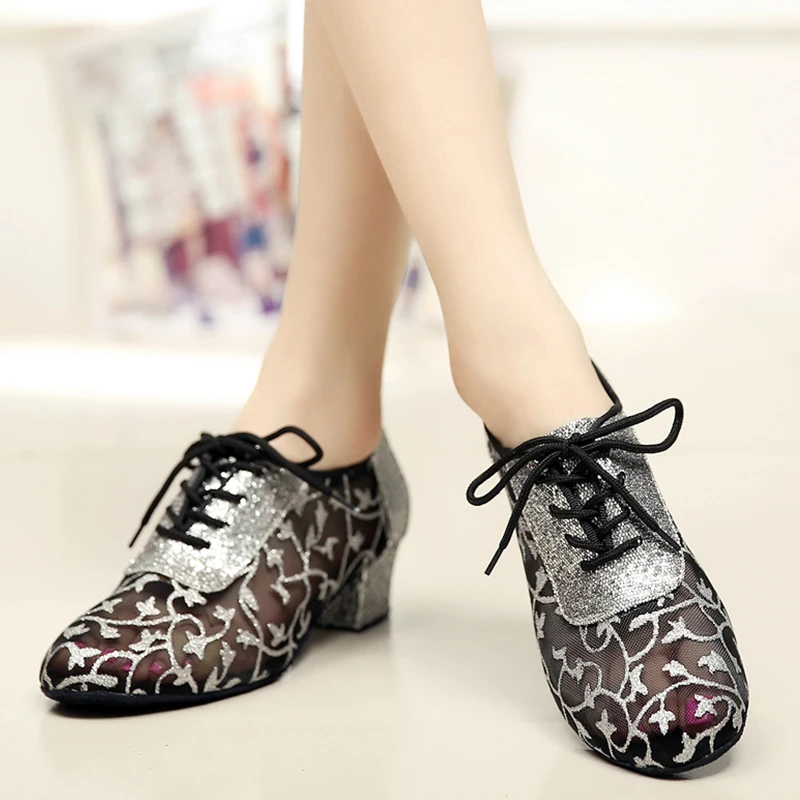 Женские туфли для латиноамериканских танцев DILEECHI весенне-летние сетчатые на