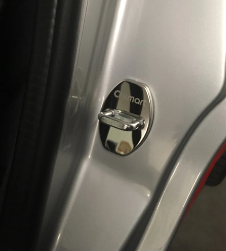 2 шт. крышка дверного замка из нержавеющей стали для 2008- Smart 451fortwo декоративная Защитная крышка от ржавчины аксессуары для модификации автомобиля