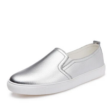 New Style Spring Casual Flat Shoes Women Loafers Solid Color Black Slip-On Flats PU Leather Sneakers | Обувь