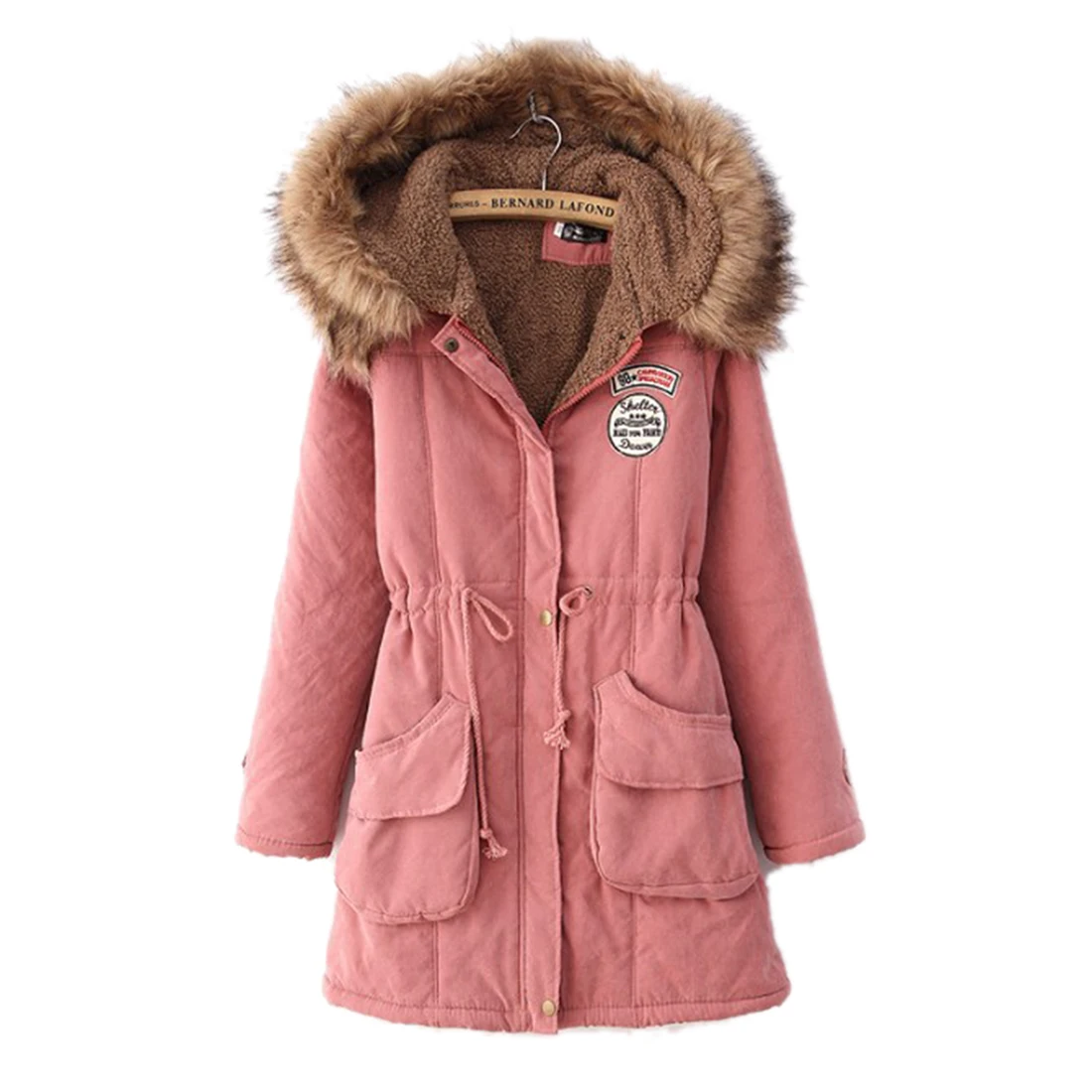 Новый для женщин Зимняя теплая утепленная куртка пальто осень с капюшоном хлопок