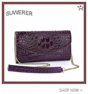 SUWERER New top cowhide women genuine leather bag Embossed crocodile pattern Fashion schoudertas dames luxury leather bag