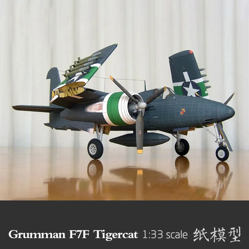 1:33 США F7f тигр кот боец бумажная модель самолета тигра военные фанаты Diy игрушка |