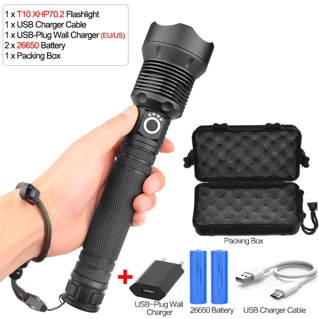 7000 люменов лампа xhp70.2 мощный фонарик usb Zoom СВЕТОДИОДНЫЙ Фонарь xhp70 xhp50 18650 или 26650 аккумулятор лучший для активного отдыха - Испускаемый цвет: Package E