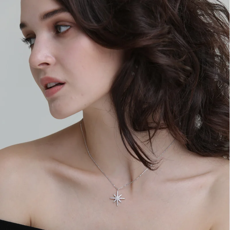 Подарок на Новый год Настоящее стерлингового серебра 925 Стрельба Star Подвески