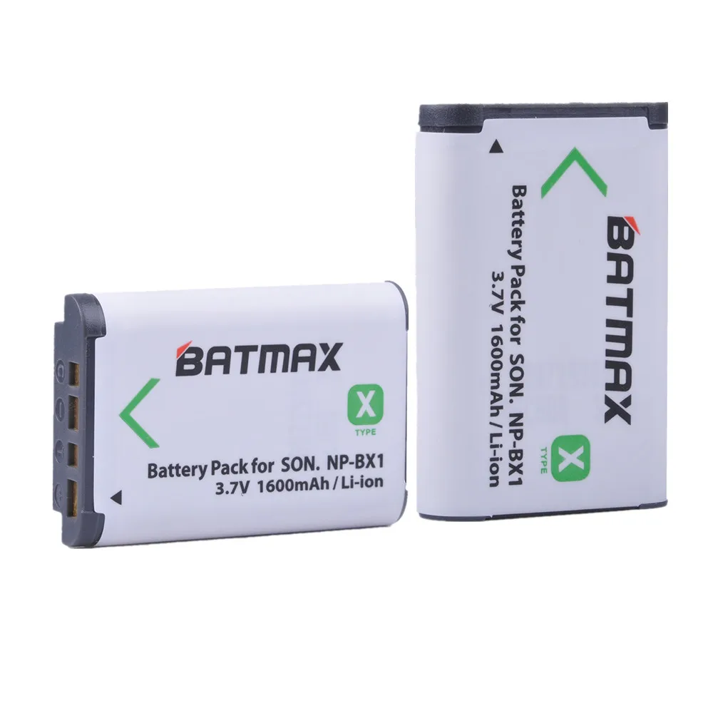 Аккумуляторная батарея Batmax 2PCS NP BX1 NPBX1 + двойное зарядное устройство USB для Sony HDR