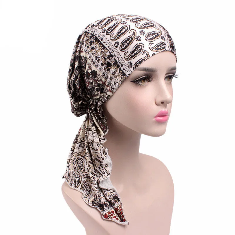 2020 Новый Для женщин Цветочный тюрбан шляпа Индия Кепки се мусульман Кепка Chemo