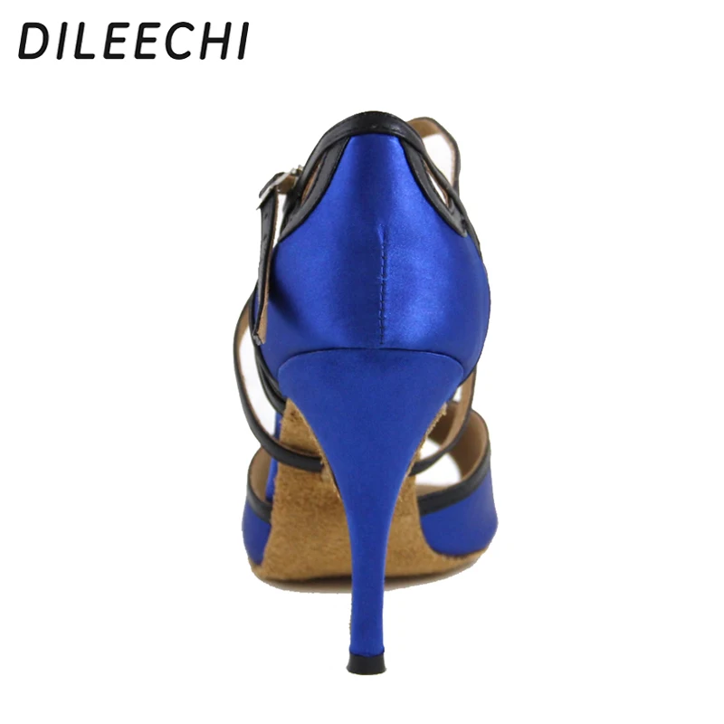 Женские атласные туфли для латиноамериканских танцев DILEECHI розовые синие