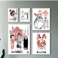 nordic style canvas modern printed hayao miyazaki anime poster home decoration painting wall art picture for living room modular