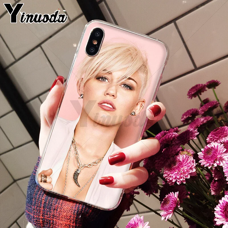 Yinuoda Майли Сайрус DIY печать рисунок чехол для телефона iPhone 5 5Sx 6 7 7plus 8 8Plus X XS MAX XR |