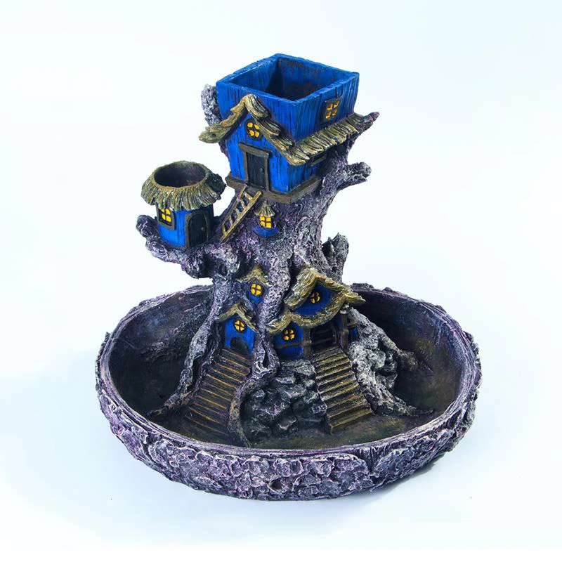 Темный само светящийся лес Фея Сад пень цветочный горшок Смола Многослойное