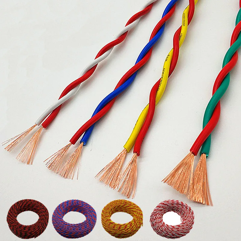 10 м провод кабель RVS 2-жильный многожильный ПВХ огнестойкий медный для домашнего