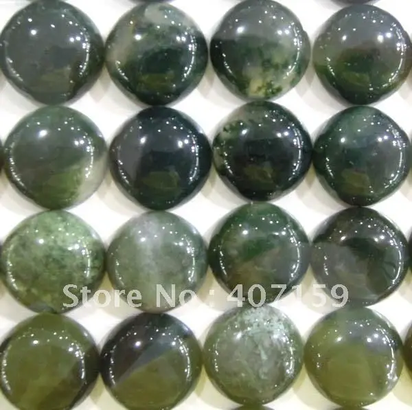 18 мм мох Агат плоский круглый круг драгоценный камень Кабошон ювелирные изделия
