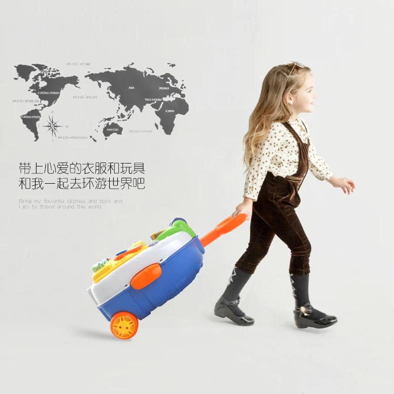 KAWEIDA милый мультяшный Детский чемодан на колесиках музыкальная функция Детская