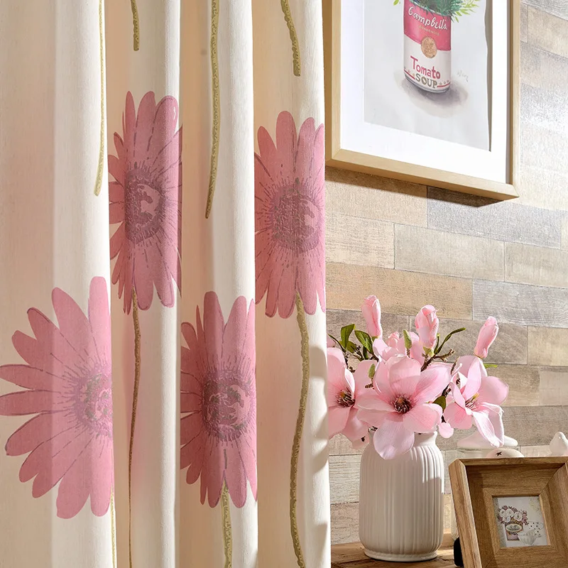 Цветочный занавес s для гостиной столовой спальни красный Подсолнух современная