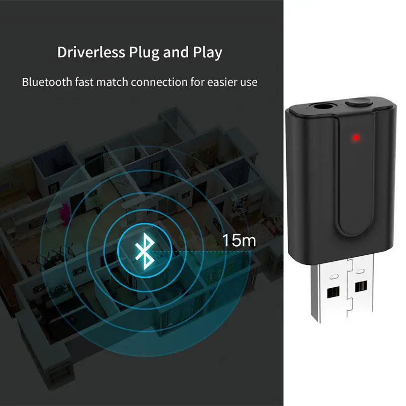 Беспроводной Bluetooth 5 0 передатчик приемник 3 мм AUX аудио адаптер для ТВ ПК динамик