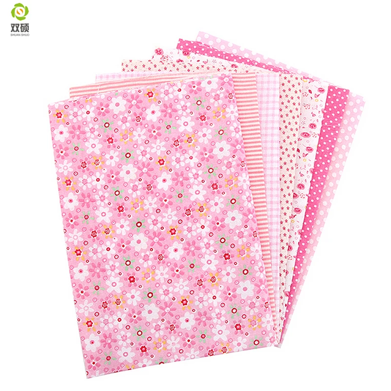 Хлопковая ткань в стиле пэчворк ярко розовая Цветочная дизайнерская четверть