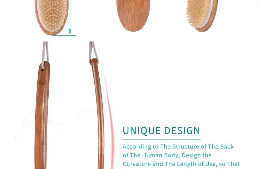 Dry Skin body Brush Exfoliate Improve Circulation&Cellulite Tools natural bristle Wooden SPA Woman SkinCare Dry Body Brush