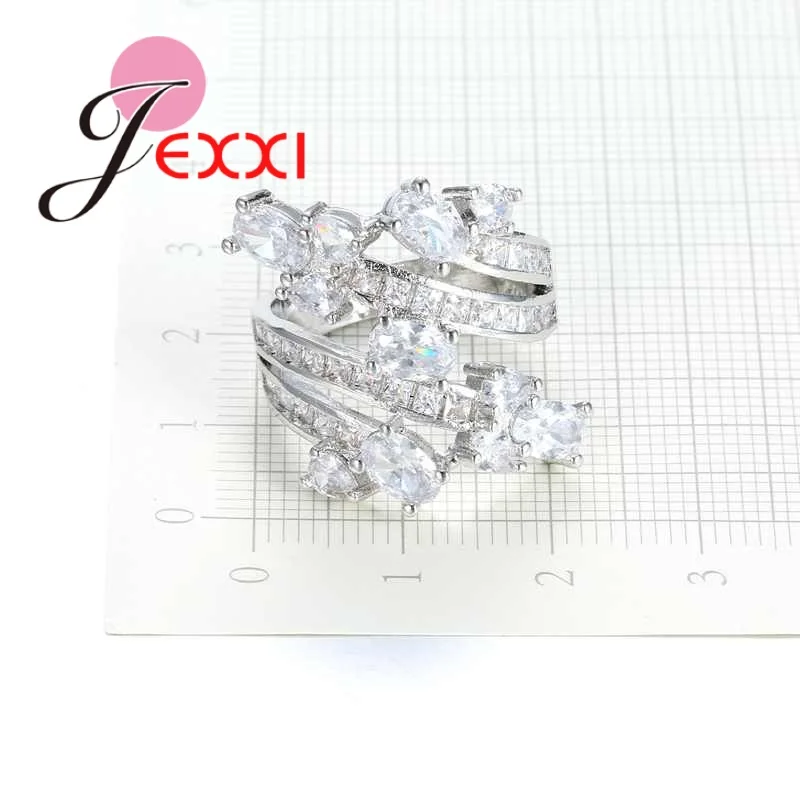 

Trendy Design Hollow Out Leaf Cubic Zircon 925 Sterling Silver Women Rings For Wedding Engagement Accessory Bands Jewelry