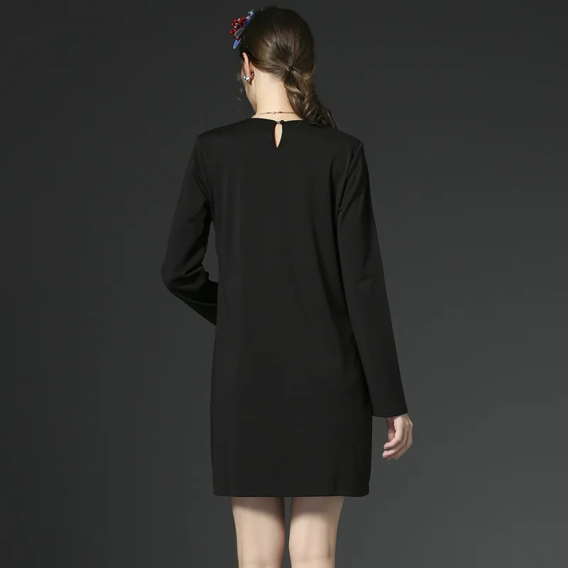 2018 Новый стиль осень зима платье женщины черный свитер платья для женщин Микки