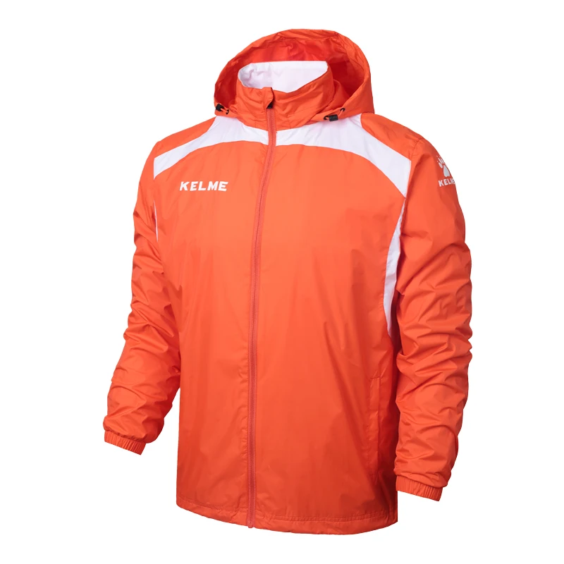 Orange KELME, спортивное детское футбольное Джерси, куртка для спорта на открытом воздухе, мужская куртка для бега, тренировочная куртка для упражнений, ветрозащитная одежда, coatK15S607-1 - Цвет: Orange