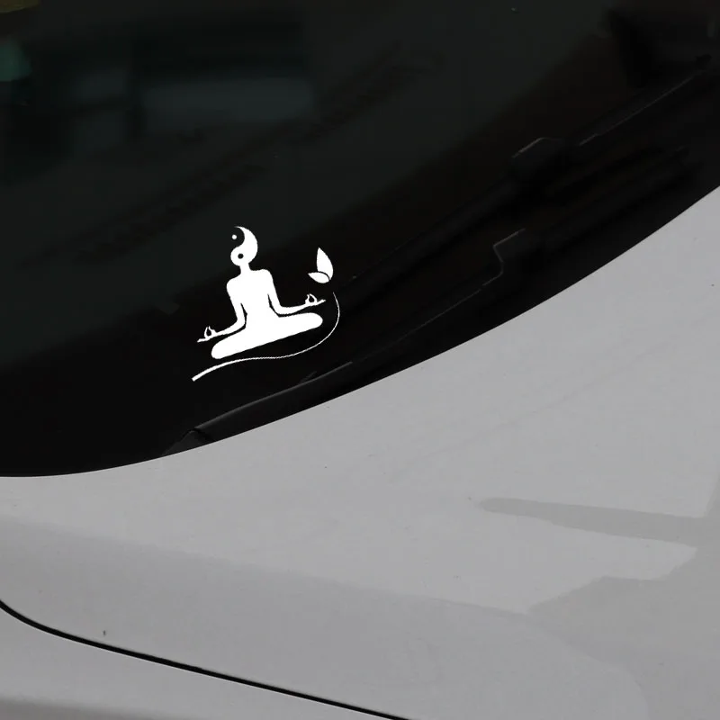 YJZT 15.5CM*12.7CM Yoga Meditation Vinyl Car Stickers Buddhist Zen Decal Black/Silver C3-1529 | Автомобили и мотоциклы