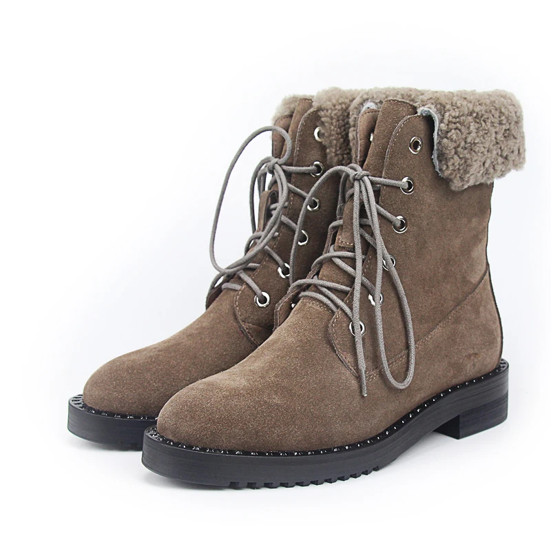 Женские зимние ботинки VALLU 2018 теплые ботильоны из натуральной коровьей замши