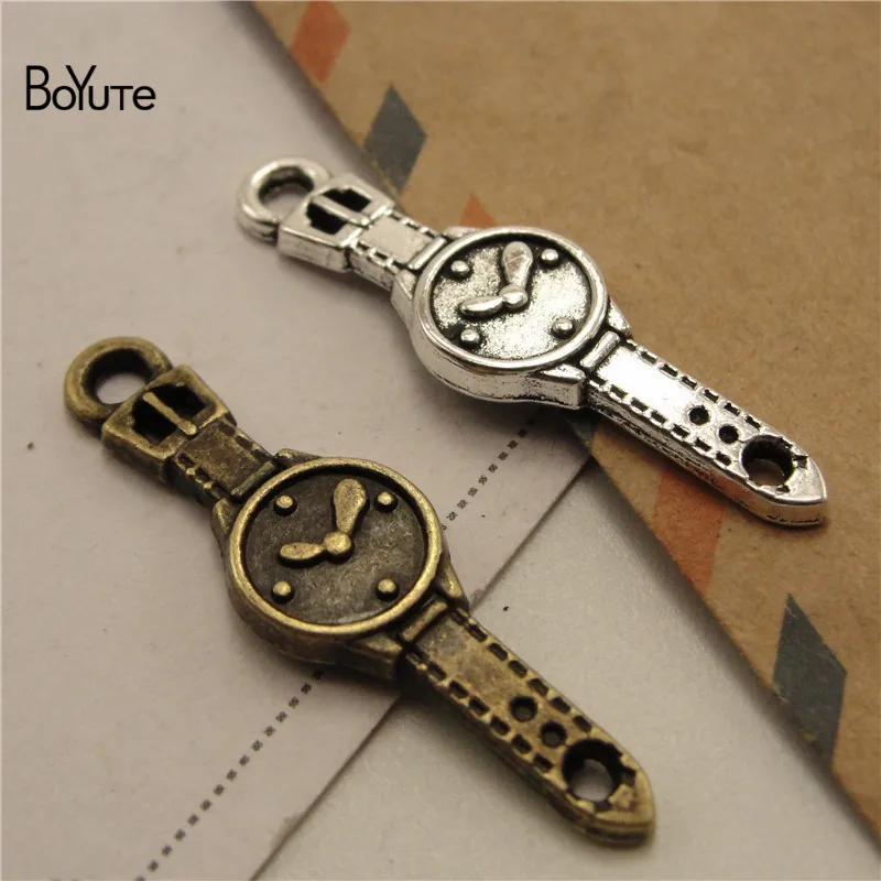 BoYuTe (100 шт./лот) металлический сплав 35*9 мм часы кулон шармы Diy ручной работы