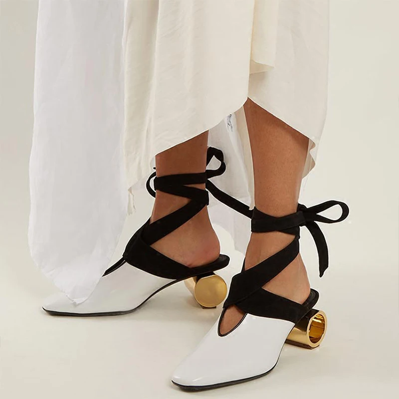 Сандалии MStacchi женские на каблуке с котятами пикантные туфли необычном