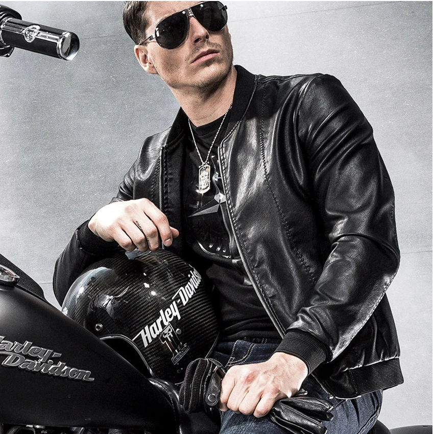 Мужская мотоциклетная куртка из крокодиловой кожи Модная приталенная Мужское