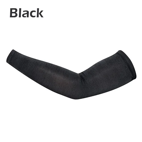 Black Arm Sleeve Arm Sleeves Cycling Armgurad UV Protection Arm Warmers Cycling outfits Driving Fishing Arms Sleeves MTB Road Bike Arms Covers - Color: Black Arm Sleeve