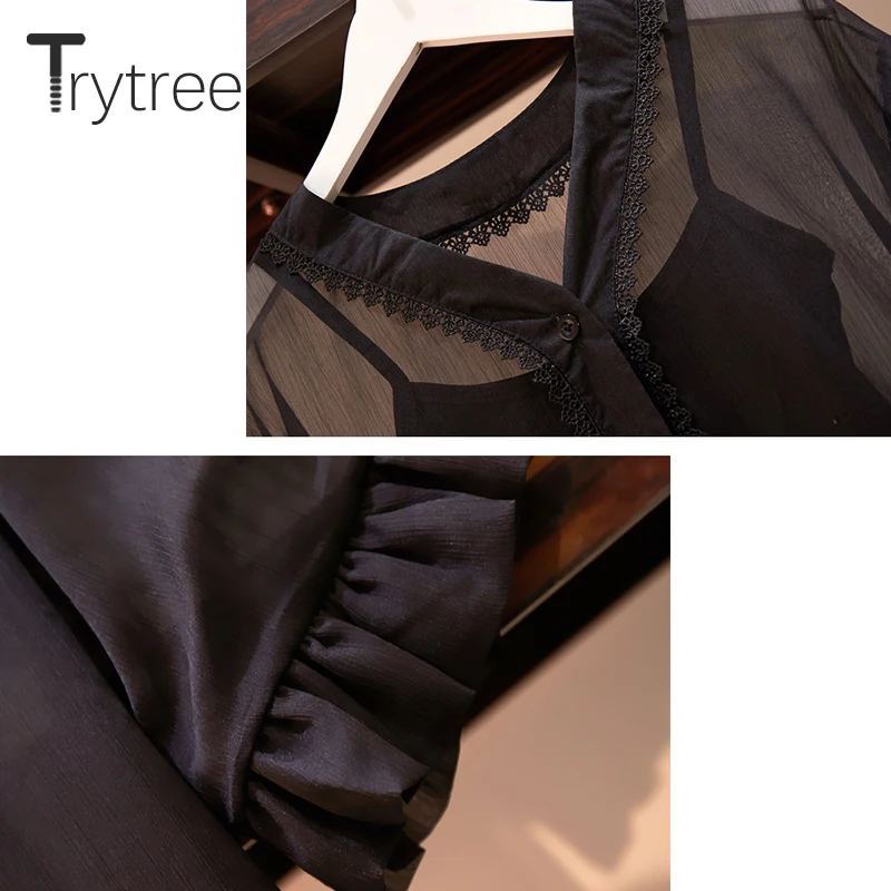 Trytree женский летний комплект из трех предметов повседневный однобортный топ и