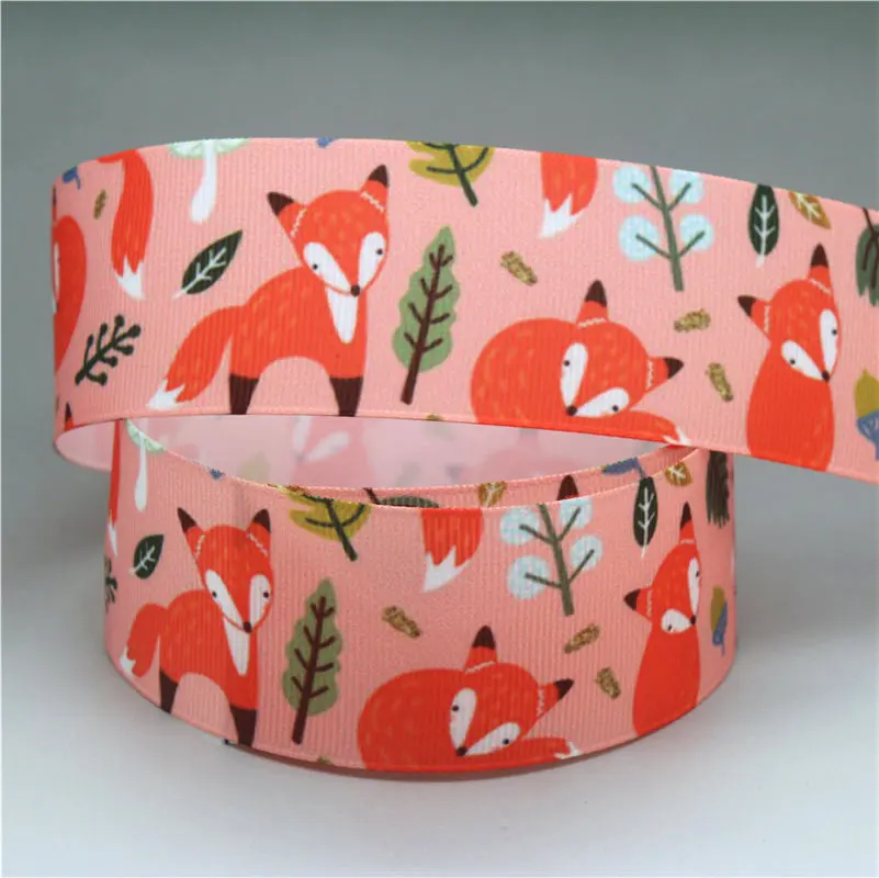 DHK 1 5 '✐ ярдов лиса олень Животные Печатные grosgrain ленточный аксессуар