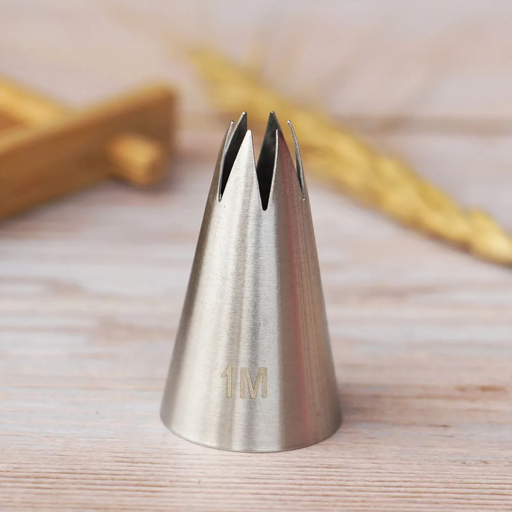 

#1M Piping Nozzle Decor Tip Cream Flower Rose Icing Nozzles Tips Fondant Baking Tool Cake Cupcake Decor Stainless Steel