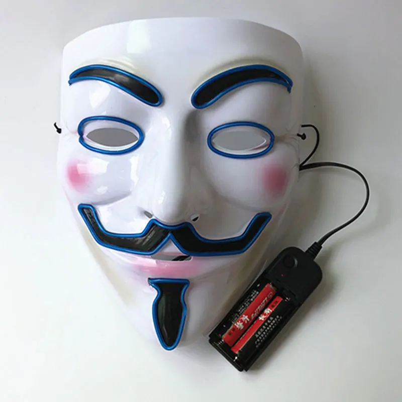 V for Vendetta Dance светодиодный Neon Mask Party Decor Маскарад необычная ужасная маска на