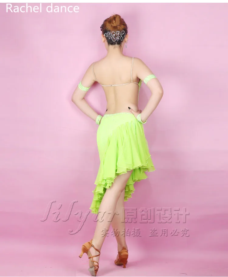 

2017 New Brands New Lady Latin Dance Skirt For Womens Blue Adjustable Styles Latin Dance Dress Competition Practice Dancewear