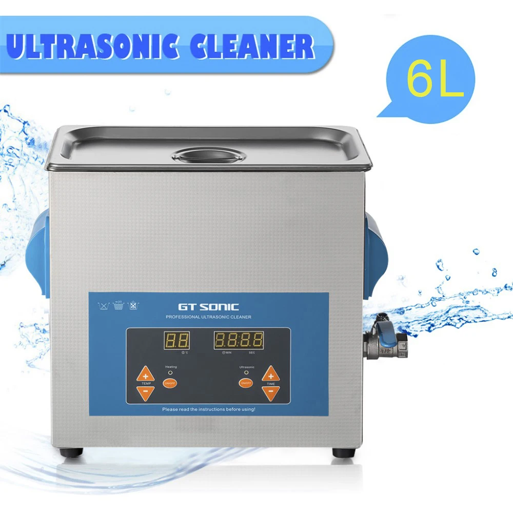 VGT 1860QTD 6L цифровой ультразвуковой очиститель AC 220/240 V для очистки ванны ювелирных