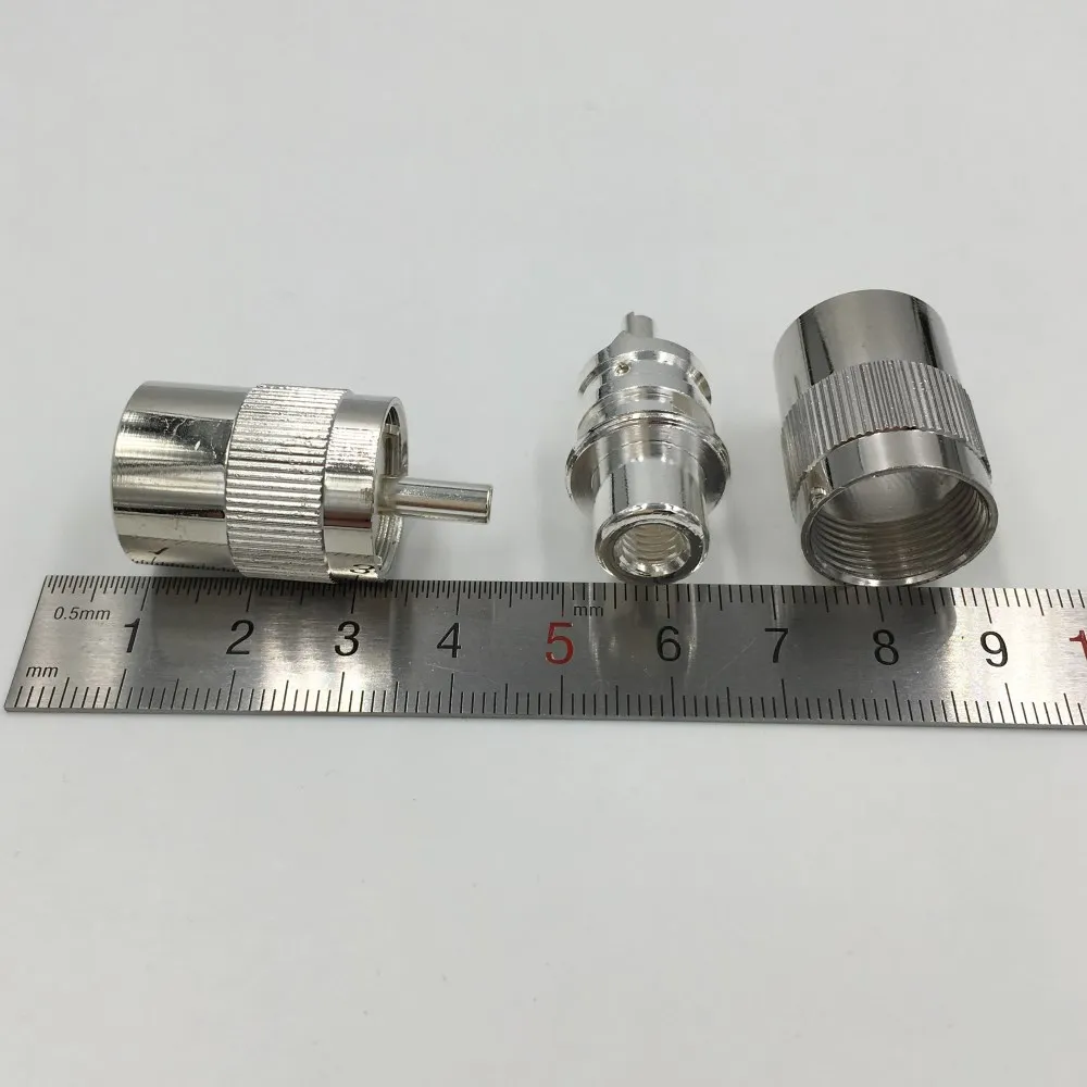10 шт латунный посеребренный UHF PL 259 мужской паяльник RF разъем для RG58 RG142 LMR195 RG400
