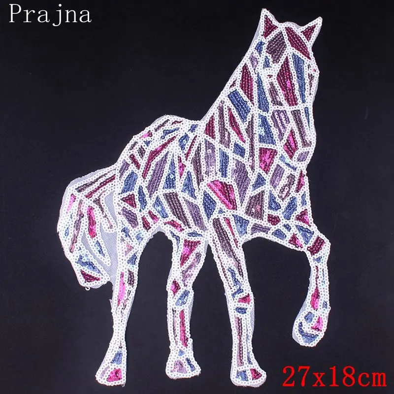 3D нашивка единорога Prajna с блестками лошадью вышивкой патчи для одежды модные