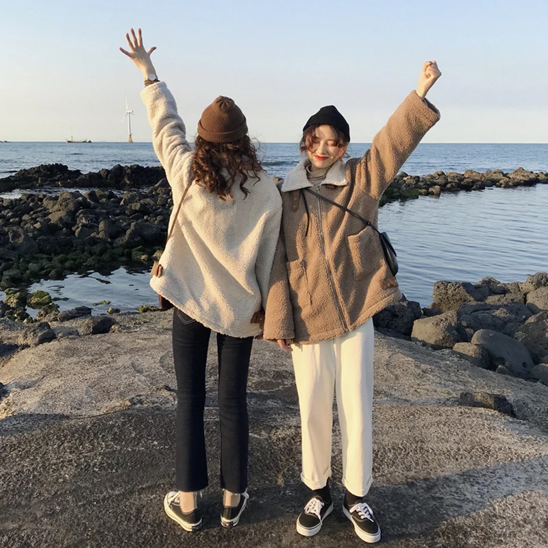 Modis куртка из овечьей шерсти с искусственным мехом зимняя теплая меховая Женская