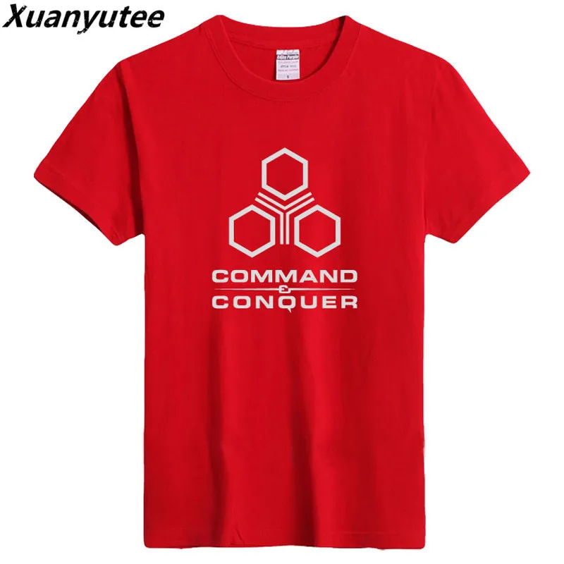 Мужская футболка с коротким рукавом XuanYutee Command &amp Conquer хлопковая из флока круглым