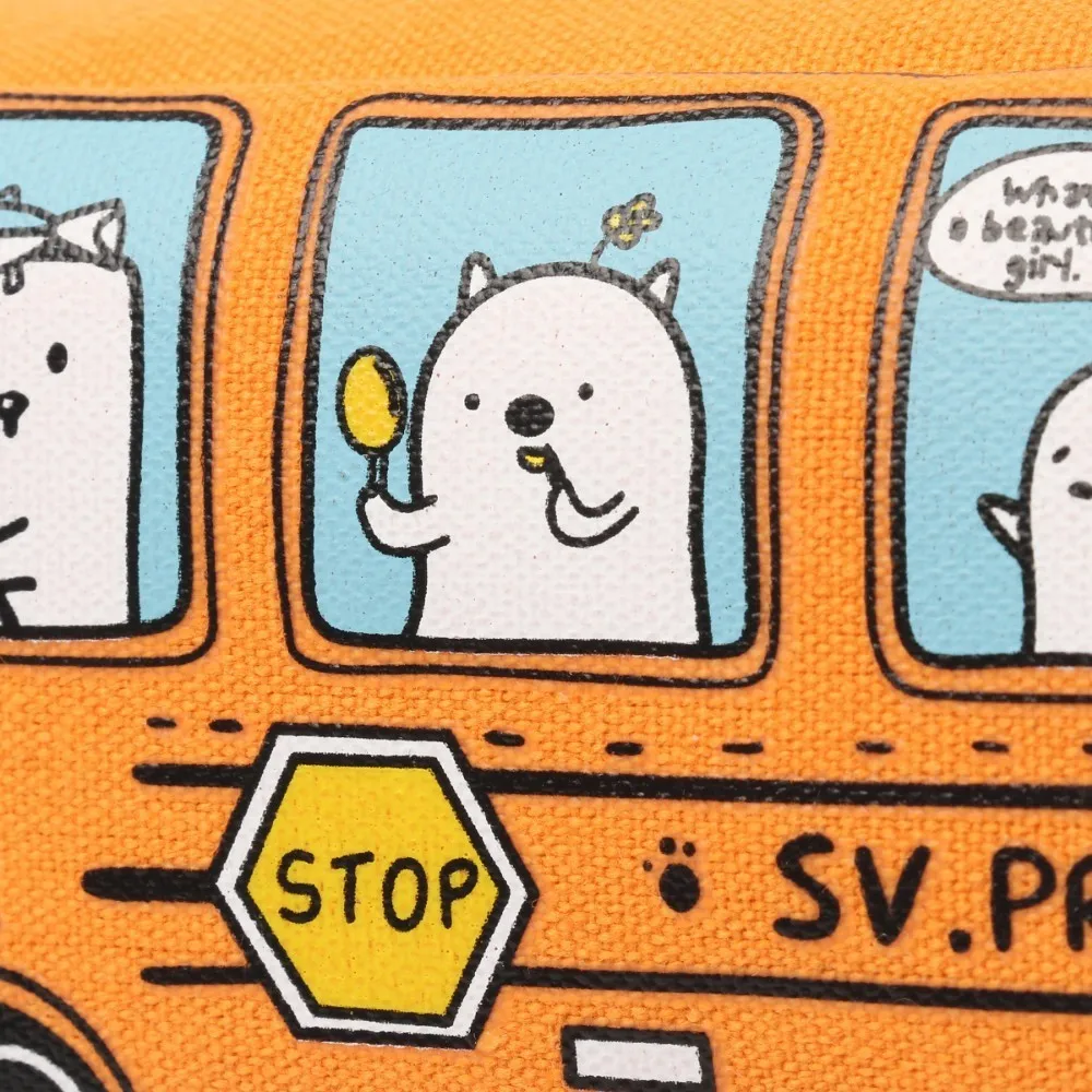 Creative Lovely Bus Style Shape Pen Bag Multifunction Stationeryl Case For School Students Canvas cute Cases | Канцтовары для офиса