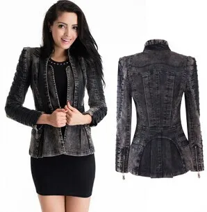 Blazer Feminino Rushed 2014 New Free Shipping European And American Women's Pu Stitching Jacket Suit Wholesale Trade Selling | Женская