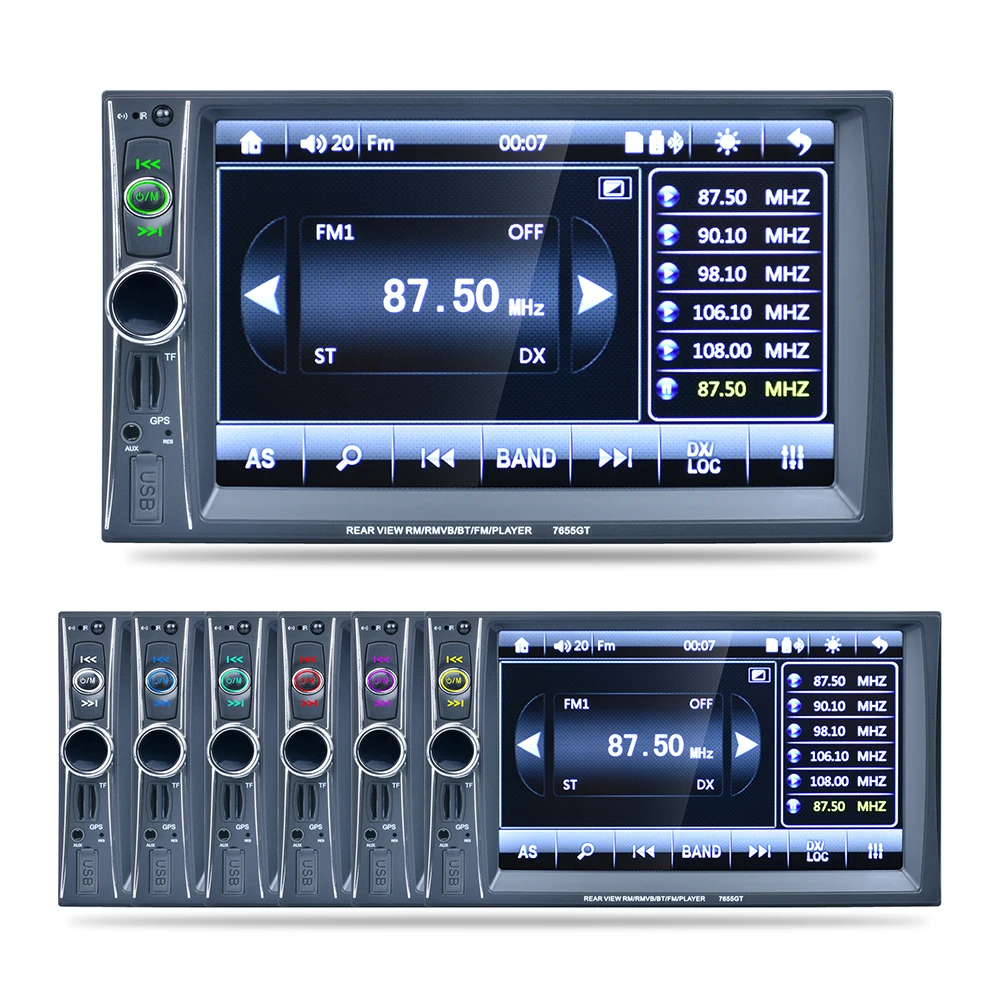 Автомобильная стереомагнитола 7 &quotHD 2DIN Bluetooth MP5 плеер GPS навигация поддержка