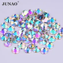 Стразы акриловые JUNAO 4/5/6/10 мм разноцветные на круглых