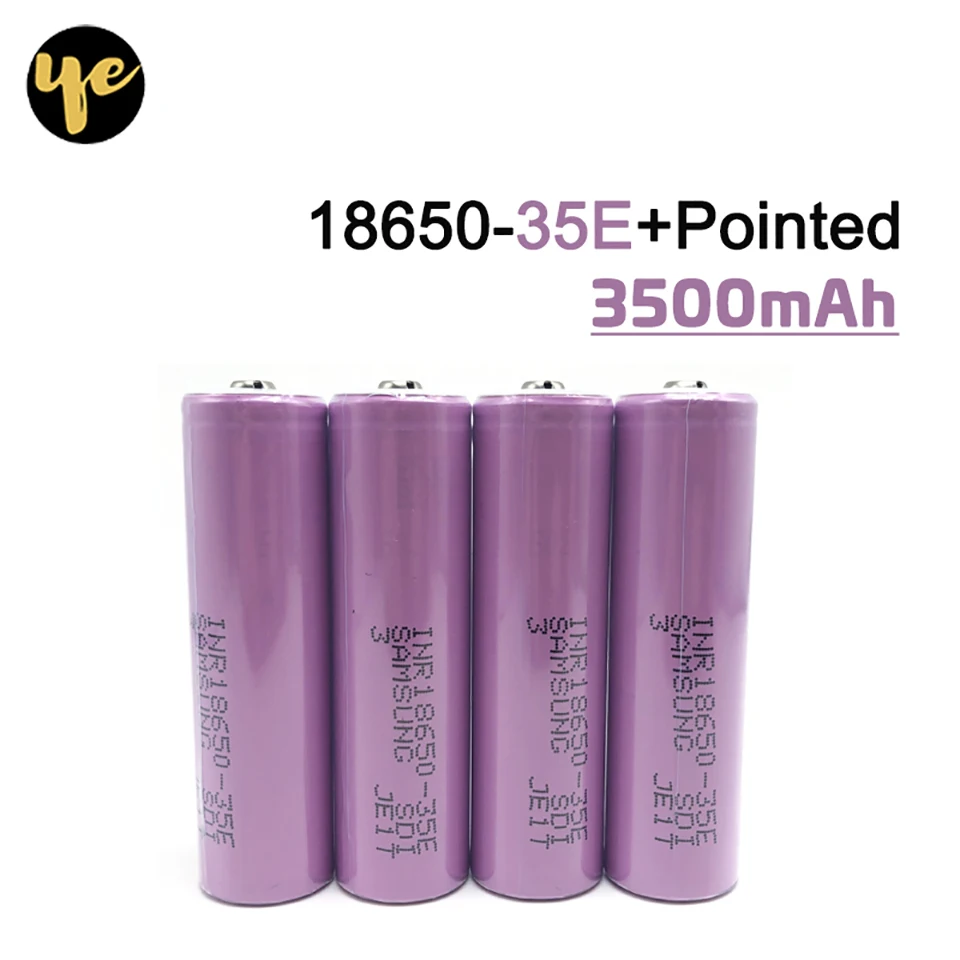 Inr18650 35e для samsung 18650 3500mAh 10A разрядка INR18650 35E 18650 литий-ионная аккумуляторная батарея 3,7 v с заостренным носком