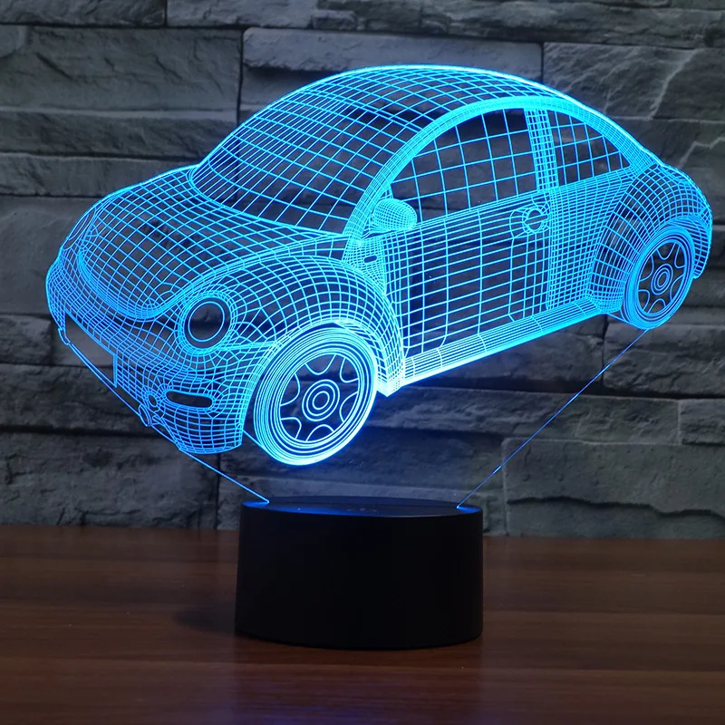 3d Светодиодная лампа в виде автомобиля акриловый декоративный красочный подарок