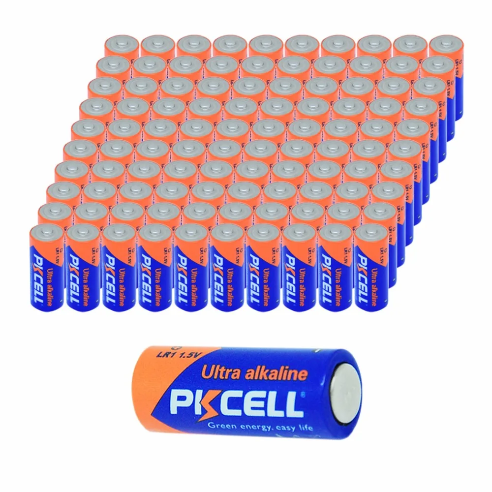 Щелочные аккумуляторы PKCELL LR1 N E90 SUM5 AM5 R1 MN9100 910A KN LK1-100 в для часов Bluetooth-гарнитуры